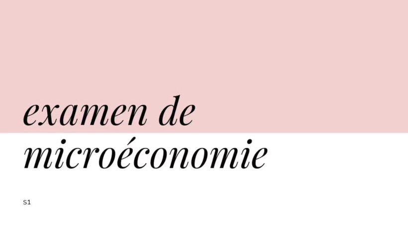 examen de microéconomie s1