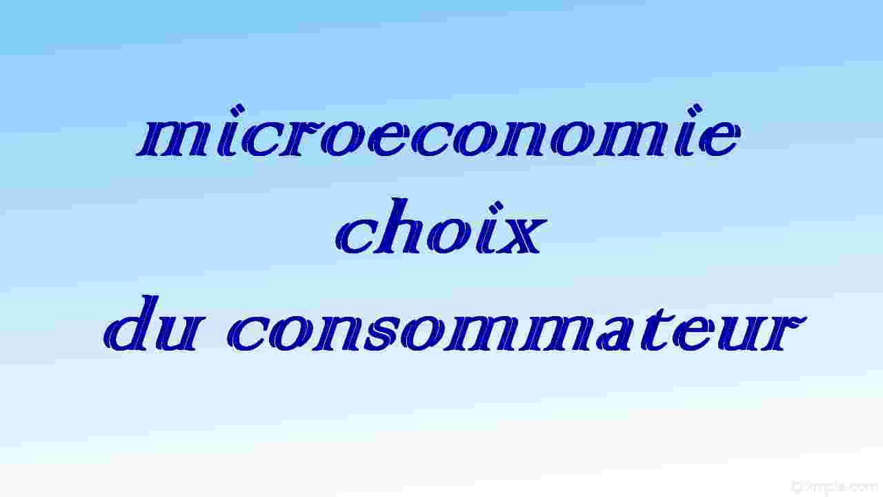 thumb aircraft Miles microeconomie s1 : consommateur • Economie et Gestion