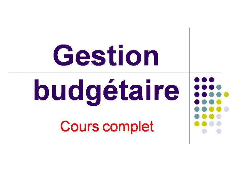Gestion budgétaire cours complet [ppt] • Eco-Gest