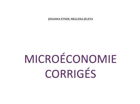 microéconomie exercices corrigés pdf