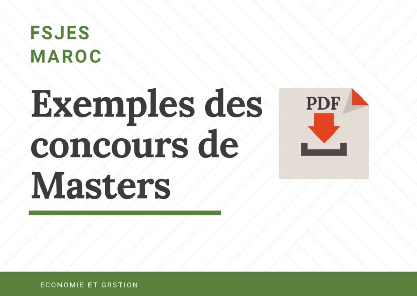 concours masters fsjes maroc