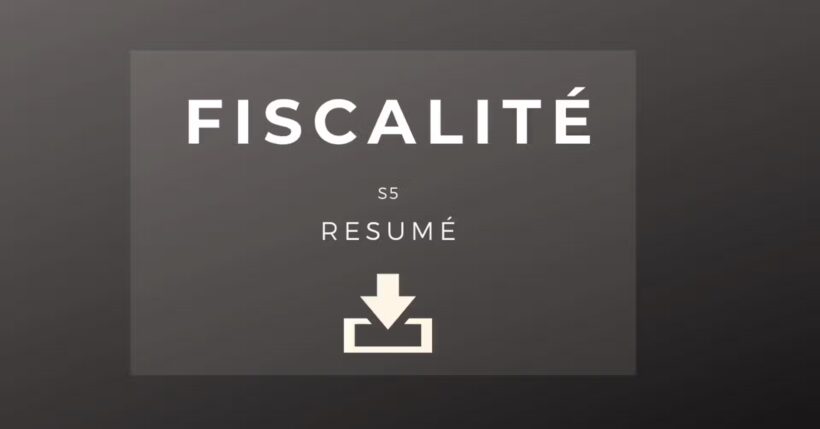 résumé de cours de fiscalité pdf 2019