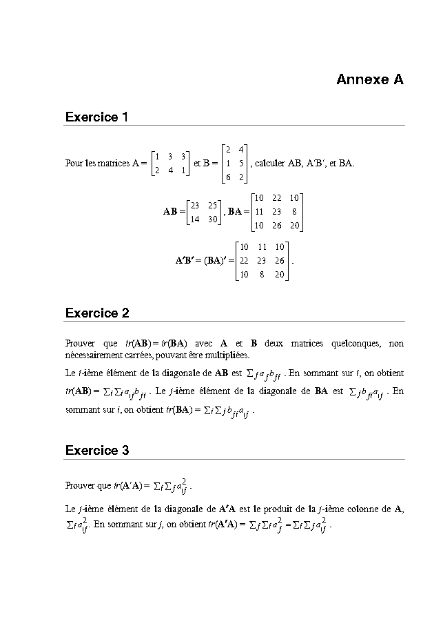 économétrie cours et exercices corrigés pdf