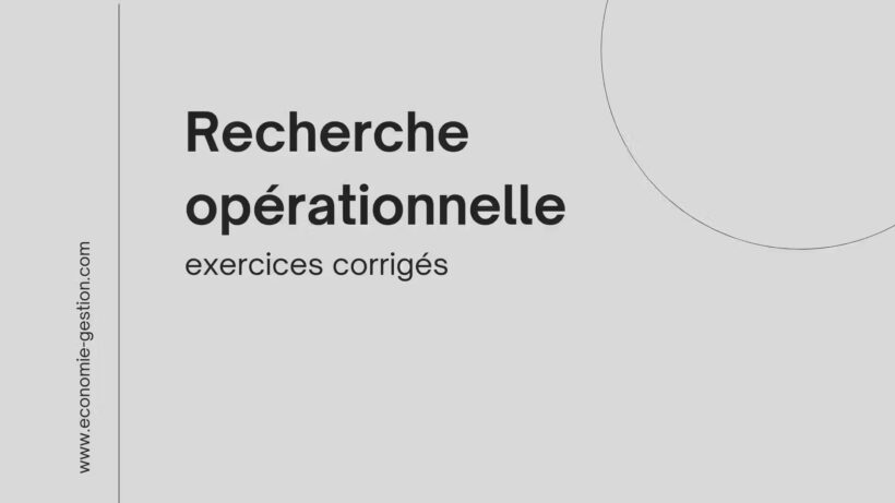 exercices corrigés recherche opérationnelle pdf