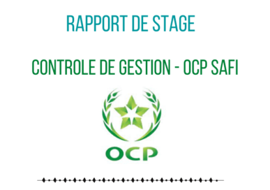 Exemple de rapport de stage Controle de gestion - OCP Safi
